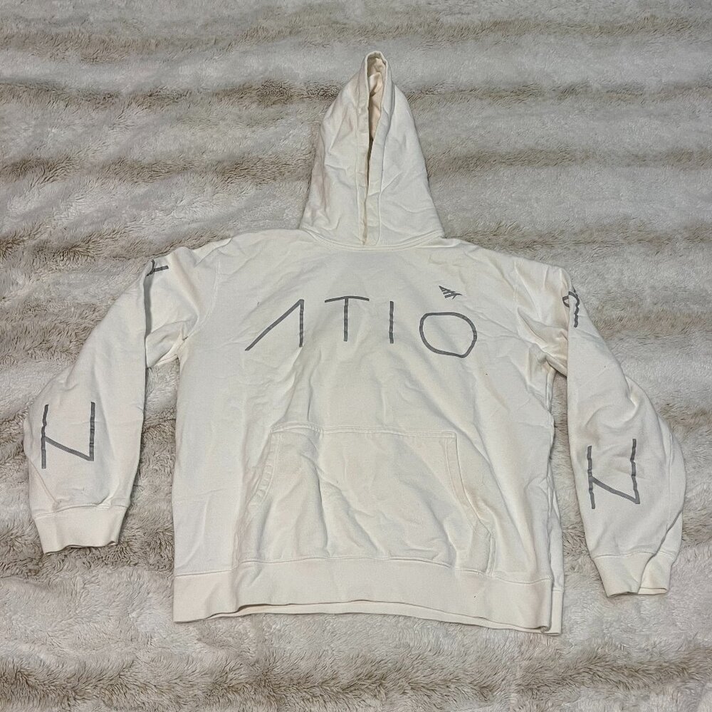 Roc Nation Paper Planes Hoodie Pullover White Cotton Knit Men Large